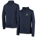 Youth Stitches Navy Milwaukee Brewers Raglan Quarter-Zip Jacket