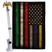 Angeleno Heritage First Responders Line 2-Sided Polyester 2'3 x 3'3 ft House Flag Set in Black/Green/Red | 40 H x 28 W in | Wayfair