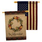 Angeleno Heritage Winter Yard 2-sided Polyester 2'4 x 3'4 ft. House Flag in Brown/White | 40 H x 28 W in | Wayfair