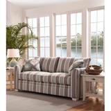 Braxton Culler Bridgeport 85" Flared Arm Sofa Bed w/ Reversible Cushions Other Performance Fabrics in Blue/White | 35 H x 85 W x 38 D in | Wayfair