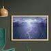 East Urban Home Ambesonne Night Wall Art w/ Frame, Lightning Strike Thunderstorm In The Air At Dark Night Rainy Electric Force Bolts Image | Wayfair