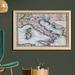 East Urban Home Ambesonne Wanderlust Wall Art w/ Frame, Colored Xviiith Century Italy Map By Royal French Geographer Vaugondy Print | Wayfair