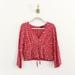 American Eagle Outfitters Tops | American Eagle Floral Lace Up Crop Top | Color: Red | Size: M