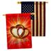 Ornament Collection My Sweet Heart 2-Sided Polyester 3'3 x 2'3 ft. House Flag in Red/Yellow | 40 H x 28 W in | Wayfair