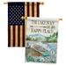 Breeze Decor Lake Is Happy Place 2-Sided Polyester 40 x 28 in. House Flag in Blue/Brown/Red | 40 H x 28 W in | Wayfair