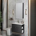 Taimei Bathroom Frame Less Mirror Medicine Cabinet, 15" W X 36" H X 4” D, Beveled Mirror & Interior Mirror, Black Color, 3 Adjustable Glass Shelves | Wayfair