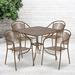 Zipcode Design™ Malbon 35.5" Square Indoor-Outdoor Steel Patio Table Set w/ 4 Round Back Chairs Metal in Yellow | Wayfair ZPCD5804 43609156