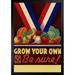 Trinx WPA War Propaganda Grow Your Own Garden For Victory Red White Blue Ribbon Vegetables Black Wood Framed Poster 14X20 Paper | Wayfair