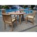 Rosecliff Heights Masten Luxurious 5 Piece Teak Outdoor Dining Set Wood/Teak in Brown/White | 31 H x 48 W x 48 D in | Wayfair