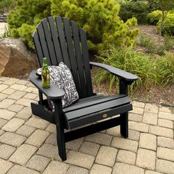 Dovecove Crotty Adirondack Chair Plastic/Resin in Black | 40 H x 33 W x 36 D in | Wayfair 12047FE73E0643F9AE23D76EB0CAC2EC