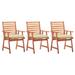 Winston Porter Patio Dining Chairs Outdoor Patio Chair w/ Cushions Solid Wood Acacia Wood in Brown | 36.22 H x 22.05 W x 24.41 D in | Wayfair