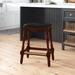 Astoria Grand Norig 25" Counter Stool Wood/Upholstered in Brown/Red | 25 H x 19.5 W x 14 D in | Wayfair E9E3233580914B7BBFFC1A1806CE9C5B