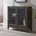 Red Barrel Studio® Beckett Solid + Manufactured Wood Foyer Cabinet in Anthracite Wood in Brown/Gray | 30 H x 30 W x 11 D in | Wayfair