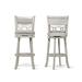 Darby Home Co Scoggin Swivel Bar & Counter Stool Wood/Upholstered in White | 42.5 H x 18.25 W x 18.25 D in | Wayfair