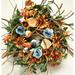 The Holiday Aisle® Artificial Fall 28" Floral Wreath Silk, Cotton in Orange | 28 H x 28 W x 8 D in | Wayfair F24D8E9F12A34C4E9B7D5EC9F6371304
