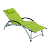 Arlmont & Co. Naik 67.32" Long Reclining Single Chaise Metal in Green | 19.69 H x 25.98 W x 67.32 D in | Outdoor Furniture | Wayfair