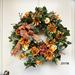 Primrue 24" Silk Wreath Silk in Orange | 24 H x 24 W x 8 D in | Wayfair 4E93653ADFA8402185DAD0DDE0419321