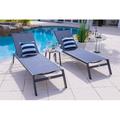 Latitude Run® Reansh 83" Long Reclining Chaise Lounge Set Metal in Gray/Black | 13 H x 25.5 W x 83 D in | Outdoor Furniture | Wayfair