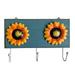 Rosalind Wheeler Sunflower Wall Key Organizer w/ Key Hooks Metal in Blue | 6.25 H x 12 W x 2 D in | Wayfair C3B5C46D45264BB6AC5B99351E7A4C07