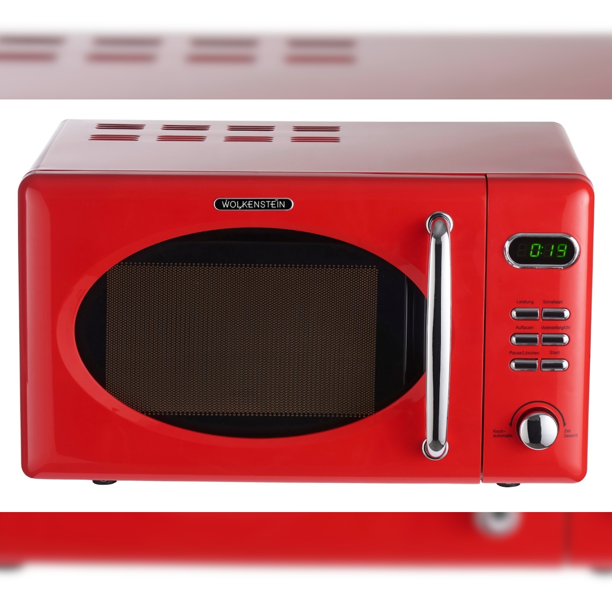 Wolkenstein Mikrowelle MW720 FRW - rot, Retro-Design, 700Watt, 20l, nostalgie Image