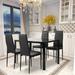 5 Pieces Dining Table Set for 4 - Black