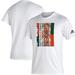 Men's adidas White Miami Hurricanes Zubaz Three-Stripe Life Creator AEROREADY T-Shirt