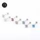 Impalnt – boucles d'oreilles en titane 16 pièces filetage interne vis opale CZ fleur Labret pour