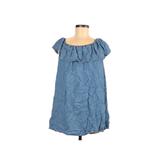 Haute Monde Casual Dress - Shift: Blue Solid Dresses - Women's Size Medium