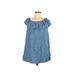 Haute Monde Casual Dress - Shift: Blue Solid Dresses - Women's Size Medium