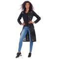 K Jordan Long Destructed Jean Jacket (Size L) Black Wash, Cotton