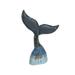 Coastal Blue Carved Wooden Whale Tail Tabletop Statue 16 Inch - 16 X 10.75 X 3 inches
