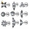 G23 Titane CZ Oreille Piercing Boucle D'oreille Cartilage Helix Tragus Lobe Conque Bijoux 16G Labret