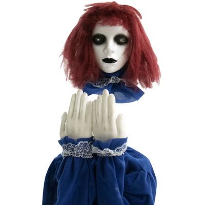 Haunted Hill Farm 27 In. Pop-Up Animatronic Haunted Doll, Indoor/Outdoor Halloween Decoration, Red Flashing Eyes, Noises