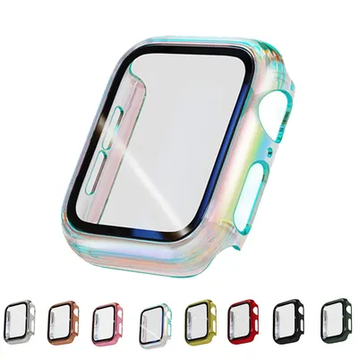 Protecteur d'écran pour Apple Watch boîtier en verre HD couvercle de placage pour Apple Watch