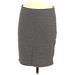 Ann Taylor LOFT Casual Pencil Skirt Knee Length: Black Print Bottoms - Women's Size Medium Petite