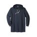 Men's Big & Tall Fleece longer-length pullover hoodie by KingSize in Navy (Size 2XL)