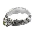 Dreams of a Cat,'Men's Unique Sterling Silver and Peridot Ring'