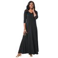Plus Size Women's Double-V Maxi Dress by Jessica London in Black (Size 12 W)