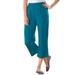 Plus Size Women's 7-Day Knit Capri by Woman Within in Deep Teal (Size 4X) Pants