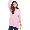 Plus Size Women's Hooded Pullover Shaker Sweater by Woman Within in Pink (Size 2X)