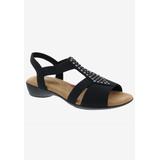 Wide Width Women's Miriam Sandal by Ros Hommerson in Black Elastic (Size 7 W)