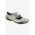 Wide Width Women's Chelsea Mary Jane Flat by Ros Hommerson in Silver Iridescent Leather (Size 8 W)