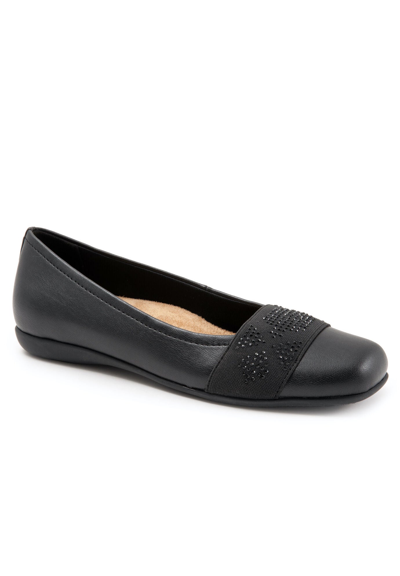 Women's Samantha Ballet Flat by Trotters in Black Gem (Size 7 M)