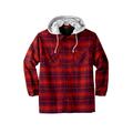 Men's Big & Tall Boulder Creek® Removable Hood Shirt Jacket by Boulder Creek in Bordeaux Plaid (Size 6XL)