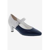 Women's Kiki Mary Jane Pump by Ros Hommerson in Navy Lizard Leather (Size 11 1/2 M)