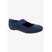 Wide Width Women's Danish Flat by Ros Hommerson in Blue Denim Fabric (Size 7 1/2 W)