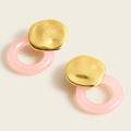 J. Crew Jewelry | J. Crew Pink Hammered Coin And Acetate Drop Earrings | Color: Gold/Pink | Size: Os
