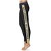 Women's Black Navy Midshipmen Side Stripe Leggings