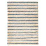 Blue/White 29 x 0.25 in Area Rug - Dash and Albert Rugs Moana Striped Handwoven Blue/Beige Area Rug /Jute & Sisal | 29 W x 0.25 D in | Wayfair