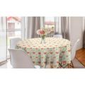 East Urban Home Rooster Round Tablecloth, Pattern Easter Hens & Flowers Illustration, Circle Table Cloth Cover For Dining Room Kitchen Decoration | Wayfair